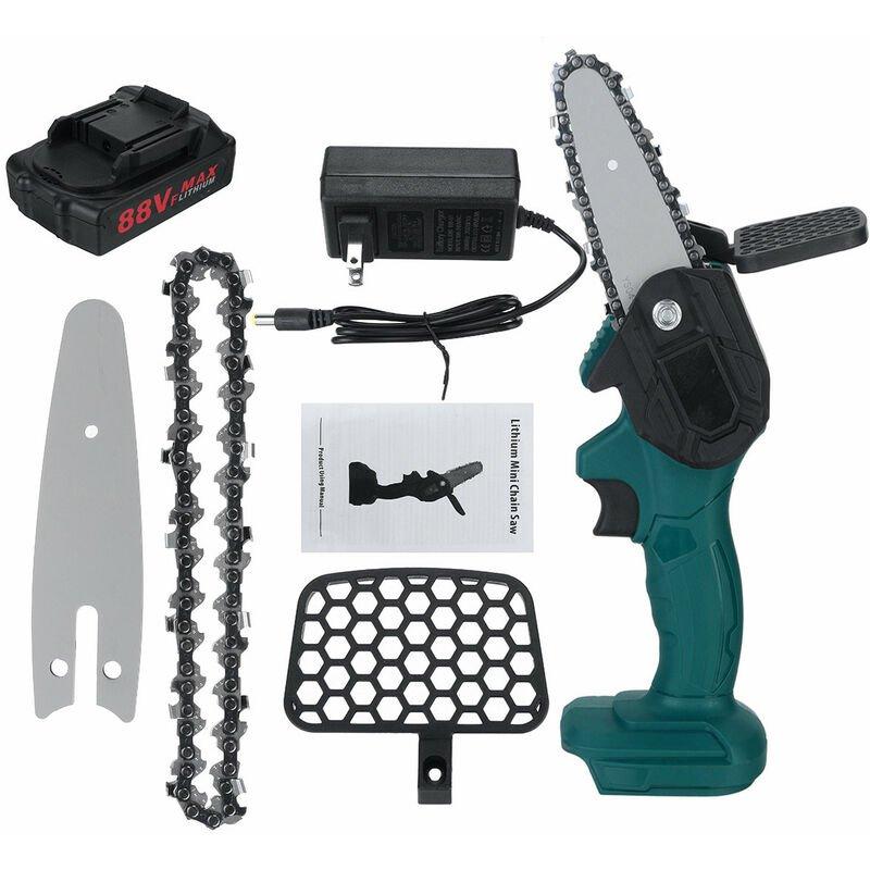 1200W 88VF Mini motosega elettrica da 4 pollici Mini sega da potatura + 1 batteria ricaricabile agli ioni di litio