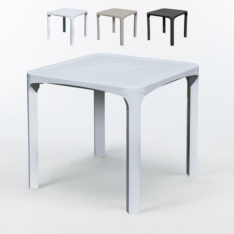 14 Tavoli Grand Soleil Olè bar Polyrattan quadrati 80x80 offerta stock | Bianco