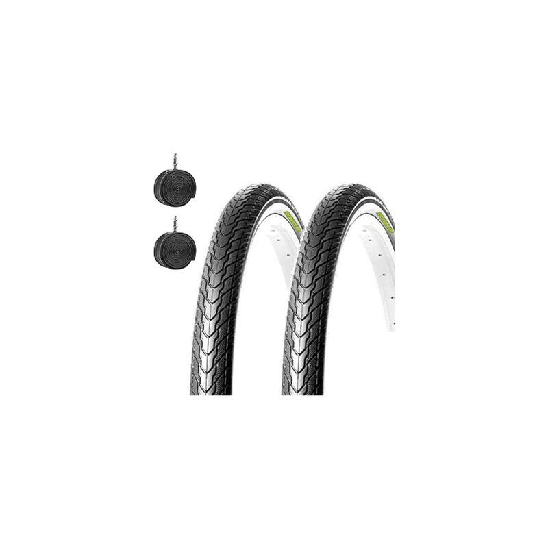 Ecovelo - 2 copertoni + 2 camere d'aria 26 x 1 3/8 bici donna olanda