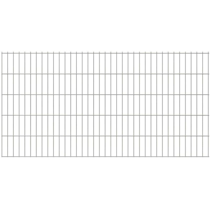 2D Pannello di Recinzione Giardino 2008x1030 mm 4m Argento - ASUPERMALL