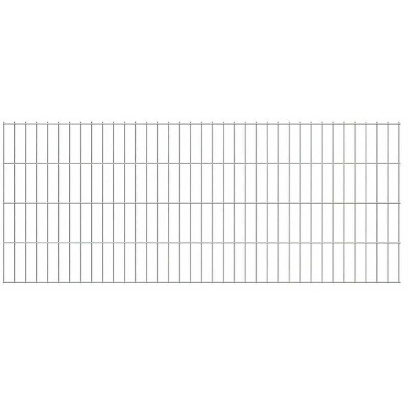 2D Pannello di Recinzione Giardino 2008x830 mm 6m Argento - ASUPERMALL