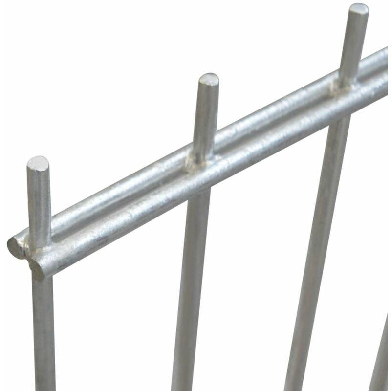2D Pannello di Recinzione Giardino 2008x830 mm 8m Argento - ASUPERMALL