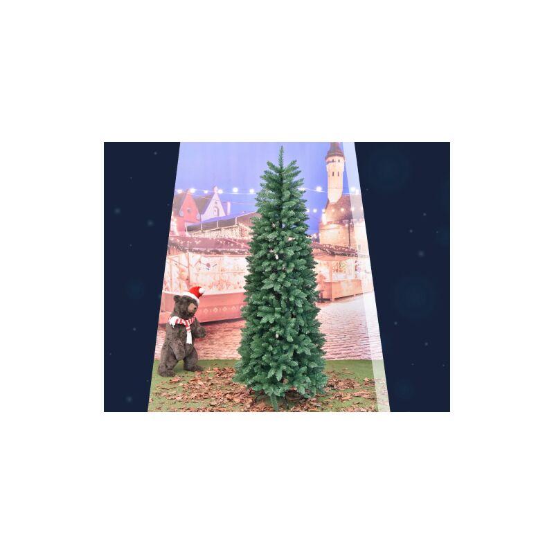 Albero Di Natale Leon Slim Salvaspazio Cm 180 Ombrello Pvc Novità Base 75 Cm - XONE