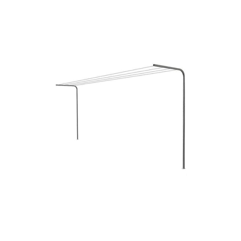 Andrys - Stendi Biancheria in Tubo Tondo, Non Smontabile da Cementare, Senza Fili, con Tappi in Pvc Neri, in Ferro, Colore Grigio, 80 x 40 x 220 cm, Andrys - Stendi Biancheria in Tubo Tondo, Non Smontabile da Cementare, Senza Fili, con Tappi in Pvc Neri, in Ferro, Colore Grigio, 80 x 40 x 220 cm,