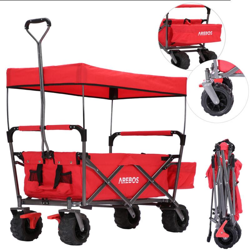 Arebos - Carrello a mano con tetto per trasporto Carrello per attrezzature Rosso