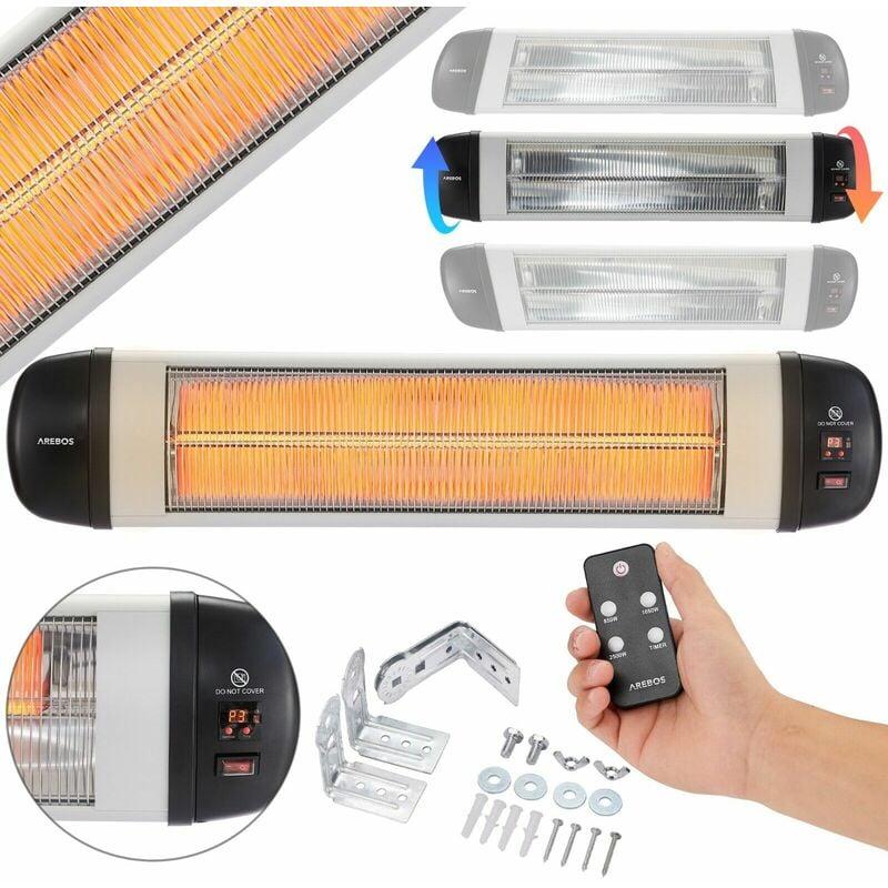 Riscaldatore Infrarossi 2500W Girevole Con Telecomando 3 Livelli Calore - Arebos