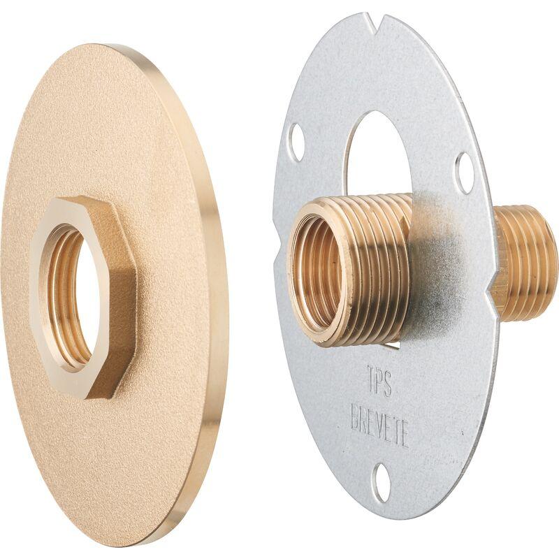 Aroz - Piastra di fissaggio per rubinetto esterno da avvitare + piastra con finitura grezza