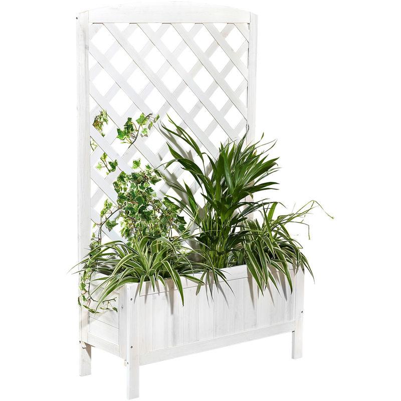 Fioriera rampicante aiuto traliccio fiore stand fiore vasca di legno di legno bianco Fioriera rampicante aiuto traliccio fiore stand fiore vasca di legno di legno bianco