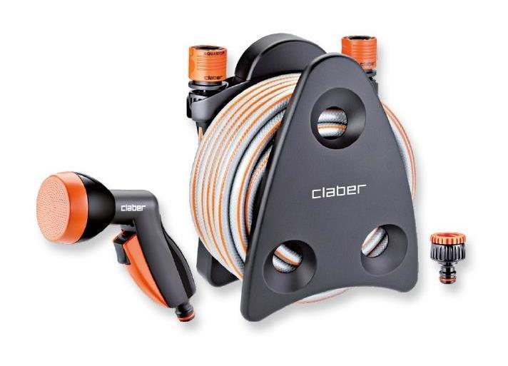 Claber - Mini-set garden avvolgitubo con tubo 10mt e pistola Claber - Mini-set garden avvolgitubo con tubo 10mt e pistola
