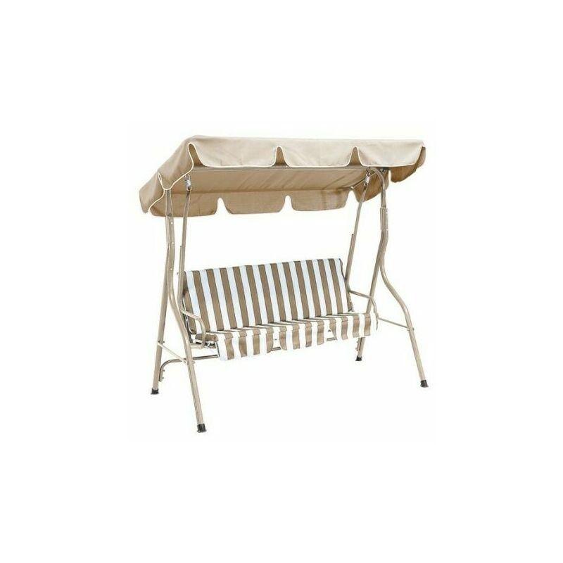 Dondolo 'Royal' 3 Posti Bianco Ecru' Dondoli Cm.170x110 Altalena Per Giardino Dondolo 'Royal' 3 Posti Bianco Ecru' Dondoli Cm.170x110 Altalena Per Giardino