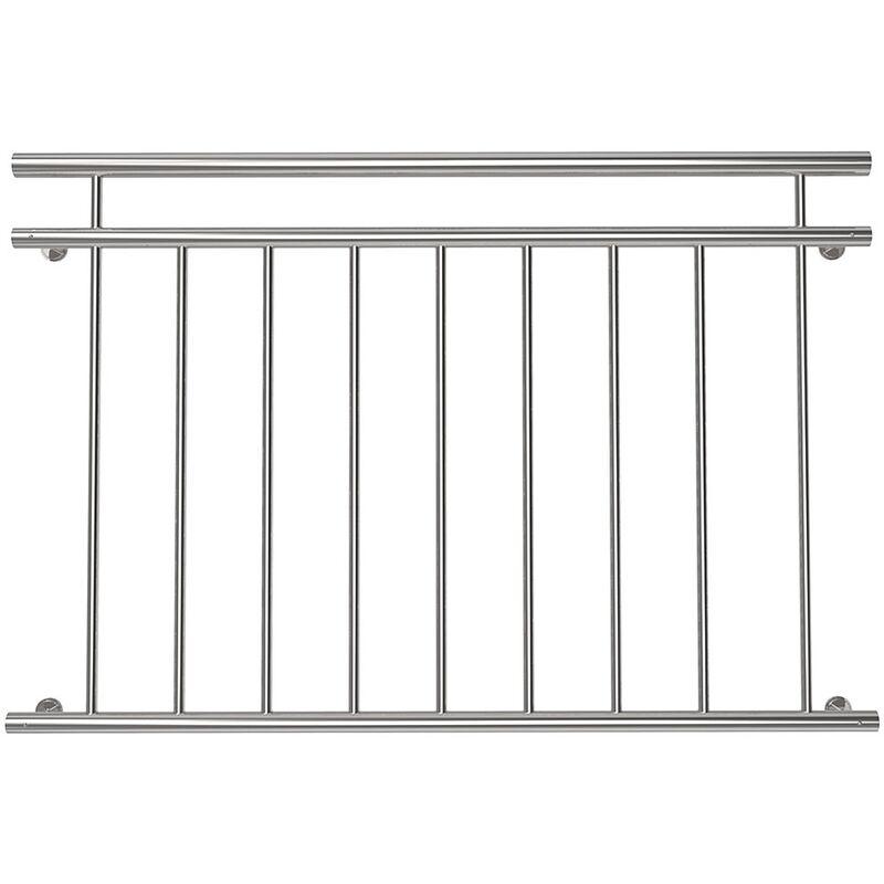 Mucola - Balcone Ringhiera Finestra in acciaio inox Griglia Francese Balcone Argento V2A 90x128cm
