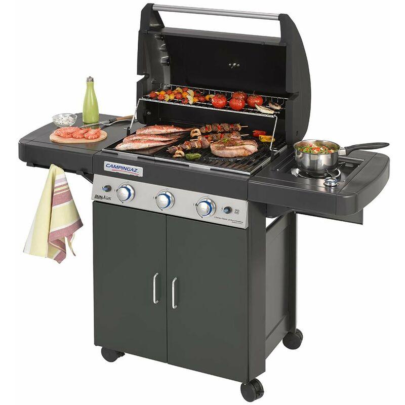 Milo - Barbecue bbq fornello brace griglia con ruote a gas 3 series ls plus dualgas bruciatori