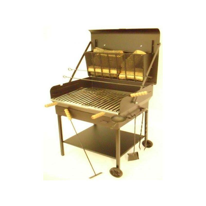 Barbecue legna/carbonella modello gran ristoro in ferro battuto