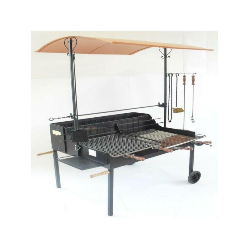Barbecue a legna e carbonella modello fuocone tuscany in ferro battuto