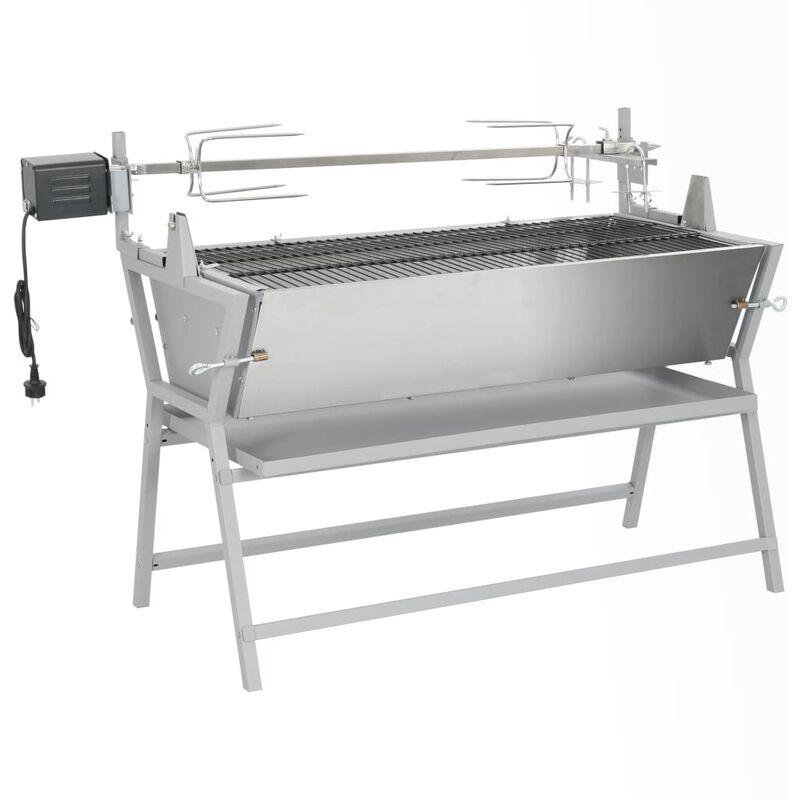 Hommoo - Barbecue Girarrosto in Ferro ed Acciaio Inossidabile VD24055