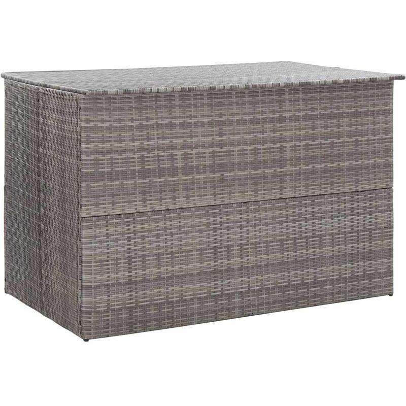 Baule da Giardino Grigio 150x100x100 cm in Polyrattan - Grigio - Vidaxl