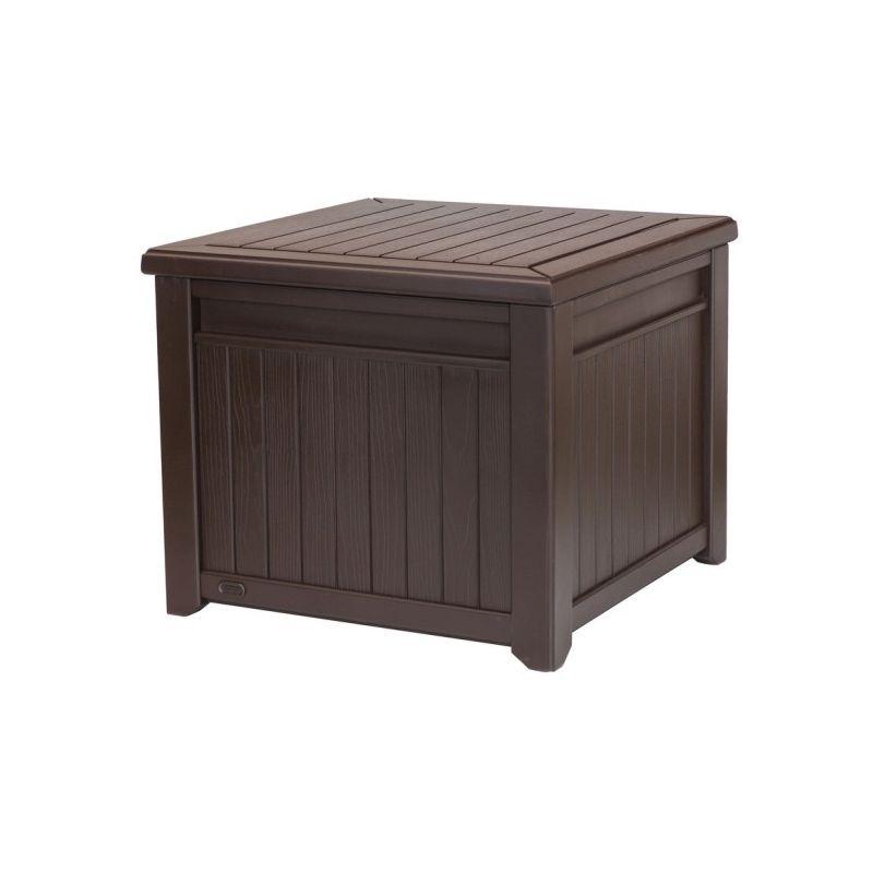 Tavolino contenitore CUBE WOOD in resina 71x72,2x59h - 208 LT marrone - Keter