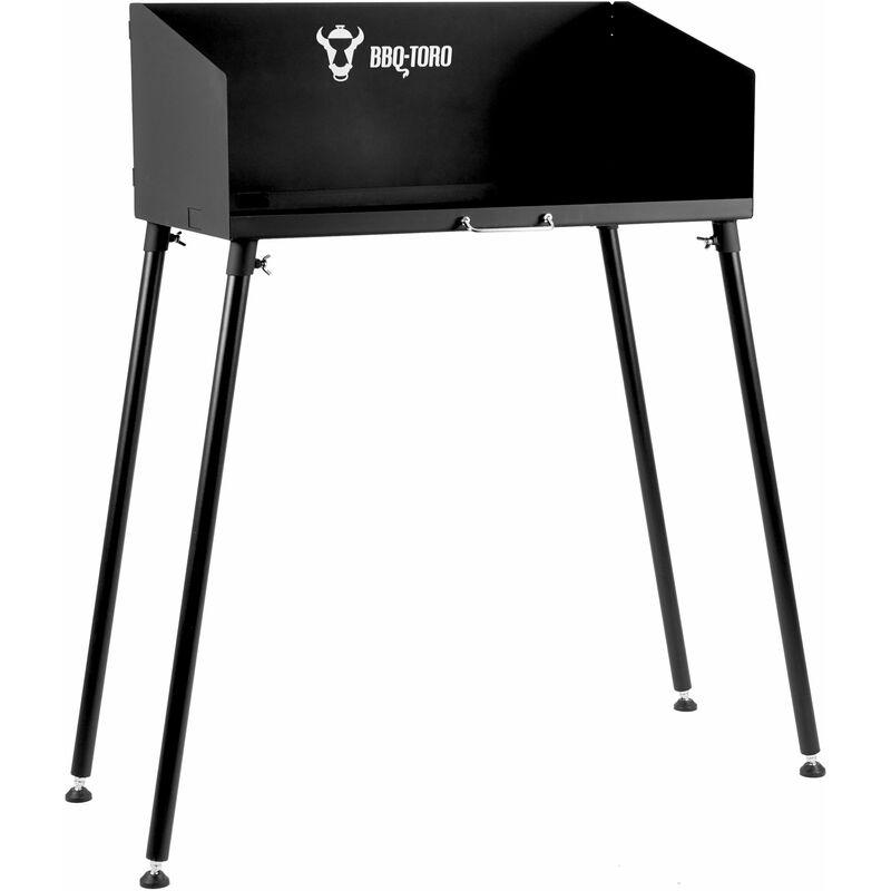 Bbq-toro - Tavolo da forno olandese, con frangivento 75 x 40 cm Tavolo da barbecue, tavolo in acciaio