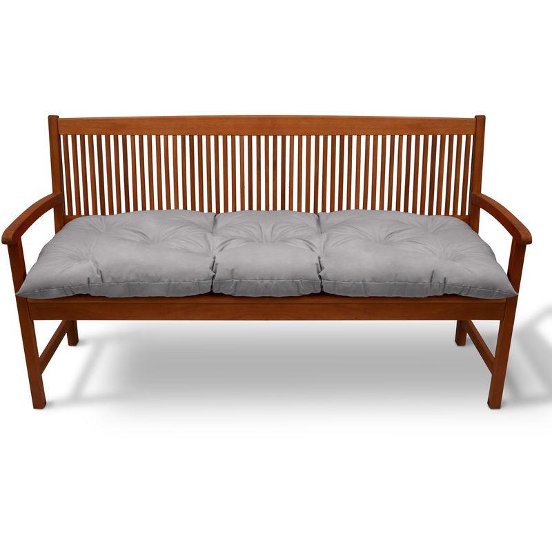 Cuscino per panche Flair bk soffice e Comodo - per panchine da Giardino e dondoli Grigio chiaro, 120x50x10 cm - Beautissu