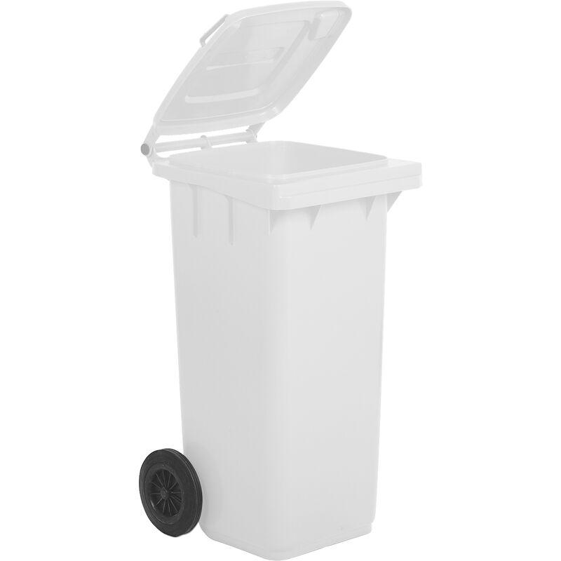 Bidone da 120 litri per raccolta differenziata rifiuti in PEHD Colore Bianco Capacità Lt 120 Misura cm (LxPxH) 49x55x93 - SOCEPI