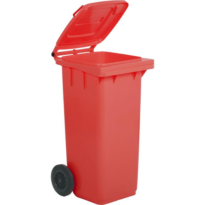 Bidone da 120 litri per raccolta differenziata rifiuti in PEHD Colore Rosso Capacità Lt 120 Misura cm (LxPxH) 49x55x93 - SOCEPI