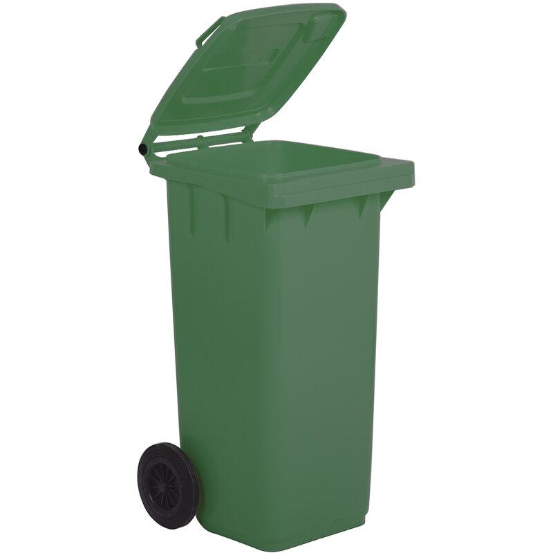 Bidone da 120 litri per raccolta differenziata rifiuti in PEHD Colore Verde Capacità Lt 120 Misura cm (LxPxH) 49x55x93 - SOCEPI