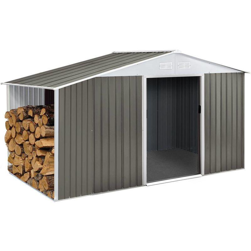 Habitat Et Jardin - Capanno da giardino in metallo Dallas5,29 m² con copri legna