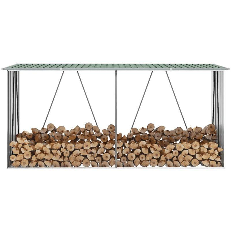 vidaXL Capannone da Giardino in Acciaio Zincato 330x84x152cm Verde