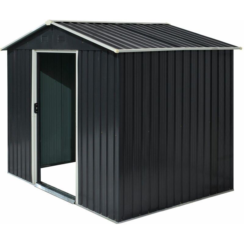 Outsy - Casetta Box Da Giardino In Lamiera Per Deposito Attrezzi 236x174x190 Cm Grigio
