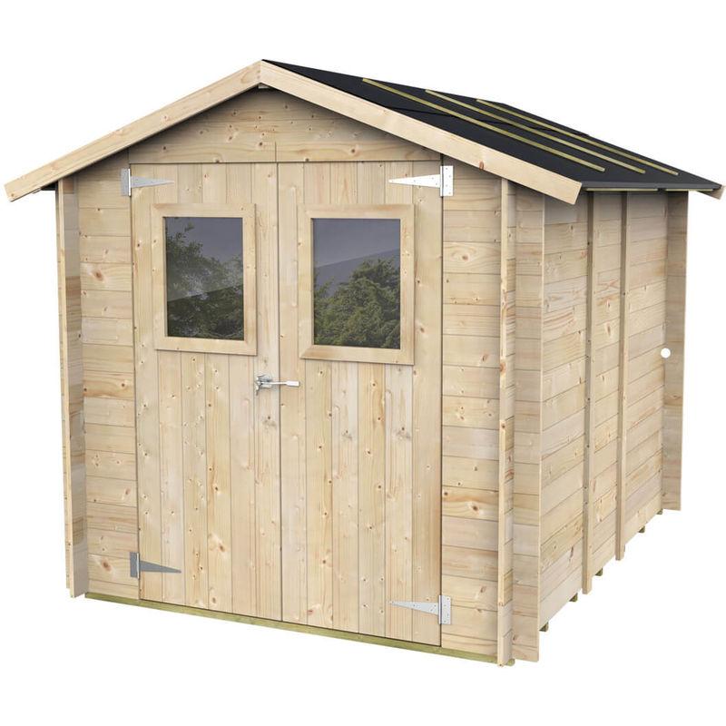 Ecla - Casette Box Da Giardino In Legno Porta Utensili 198x248x215 Cm Con 2 Porte E Finestre Hobby