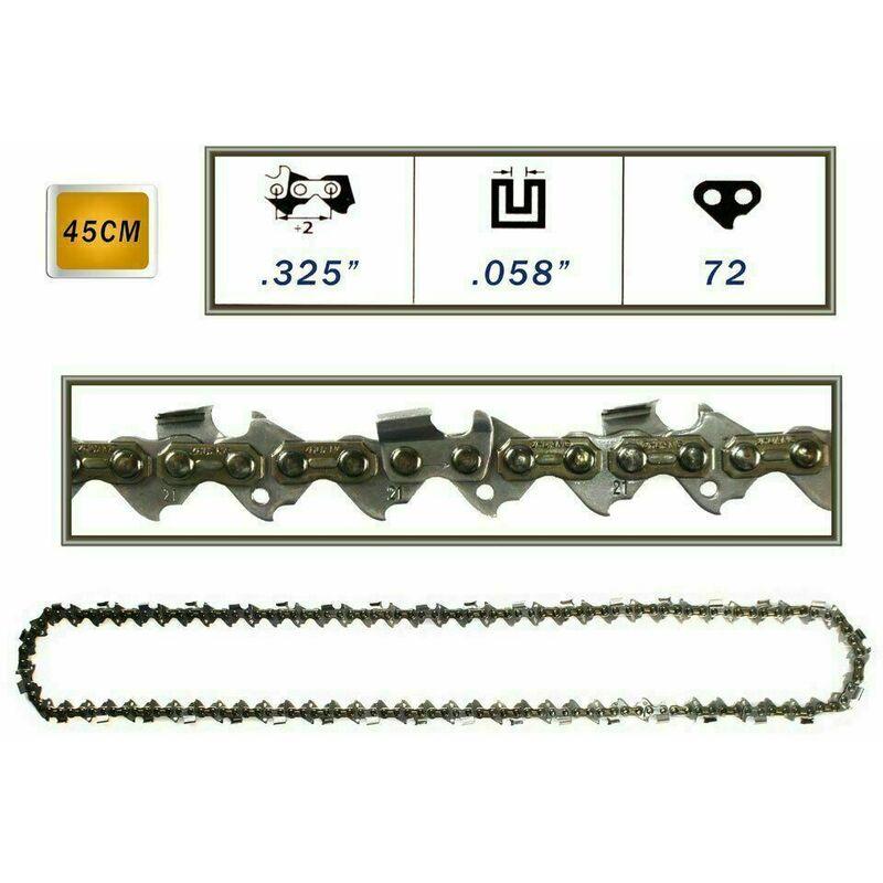 Tania Shop - Catena Di Ricambio Motosega 45cm Catena Di Ricambio Per Barra Motosega Da 45 Cm 72 Maglie Lama Motoseghe 45cc