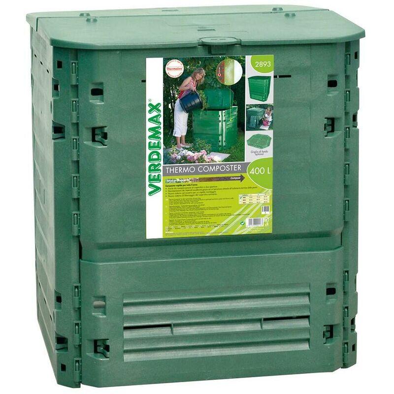 Compostiera Quadrata da giardino con apertura superiore ed inferiore -400 Lt - VERDEMAX