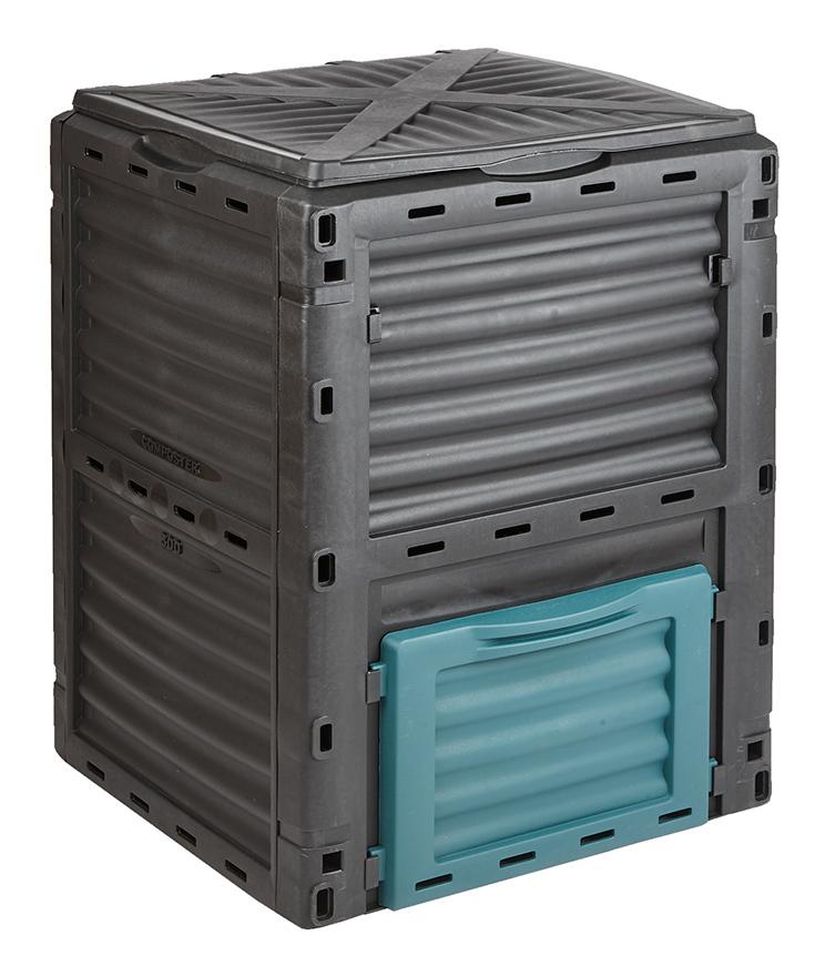 Compostiera di 300 L con Coperchio - Ideale per Rifiuti di Casa e del Giardino - TRUESHOPPING