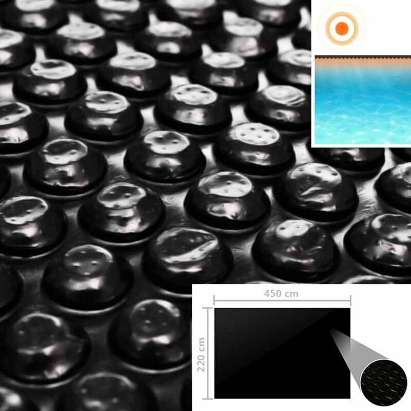 vidaXL Copertura per Piscina Nera 450x220 cm PE - Nero vidaXL Copertura per Piscina Nera 450x220 cm PE - Nero