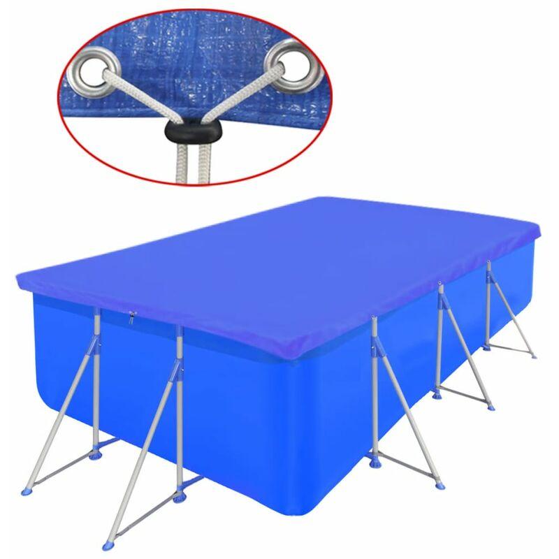 Copertura per piscina rettangolare in PE 90 g/mq 400 x 207 cm VD29237 - HOMMOO