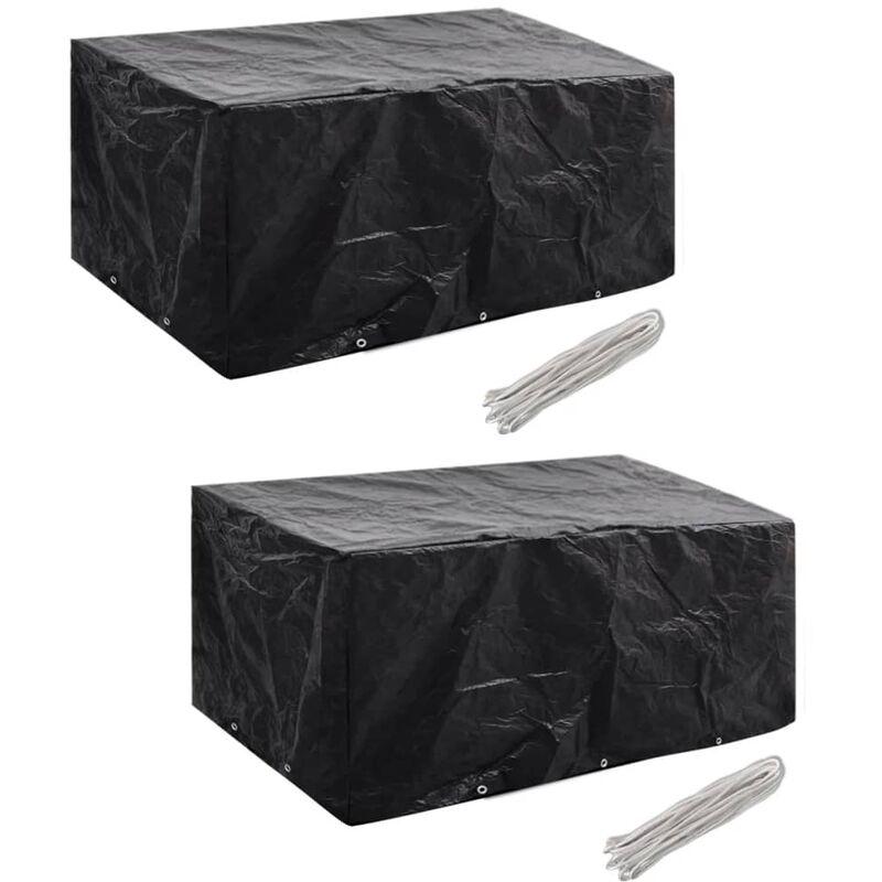 Coperture Arredi Giardino in Polyrattan 10 Occhielli 2pz 240x140cm - Nero - Vidaxl