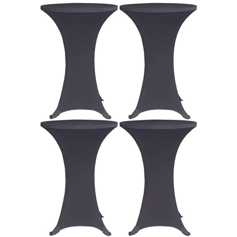 vidaXL Coperture Elastiche per Tavoli 4 pz 80 cm Antracite - Grigio