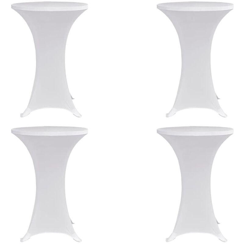 Coperture Verticali per Tavolo 4 pz Ø60 cm Bianco Elastico - Bianco - Vidaxl