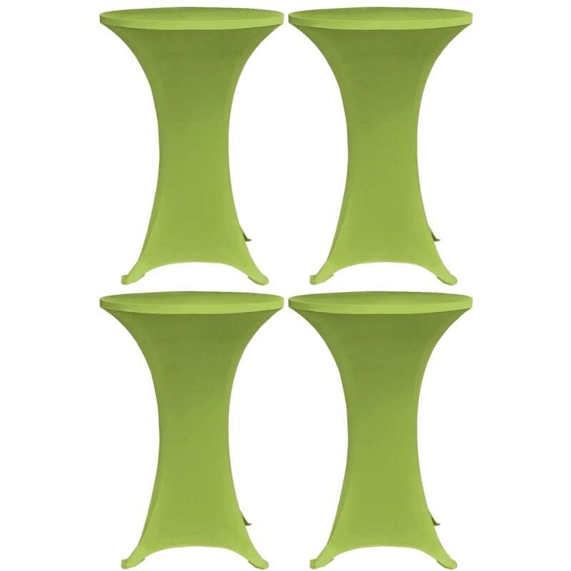 Copritavoli Elastici 4 pz 80 cm Verde - Verde - Vidaxl