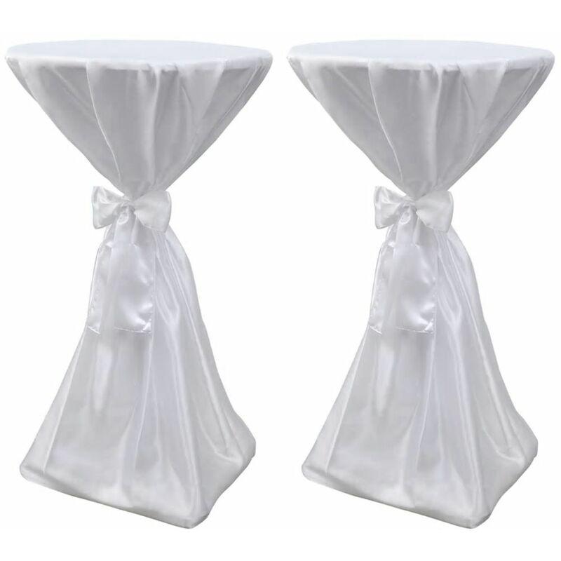Copritavolo Bianco 70 cm con Fettuccia 2 pezzi VD08179 - HOMMOO