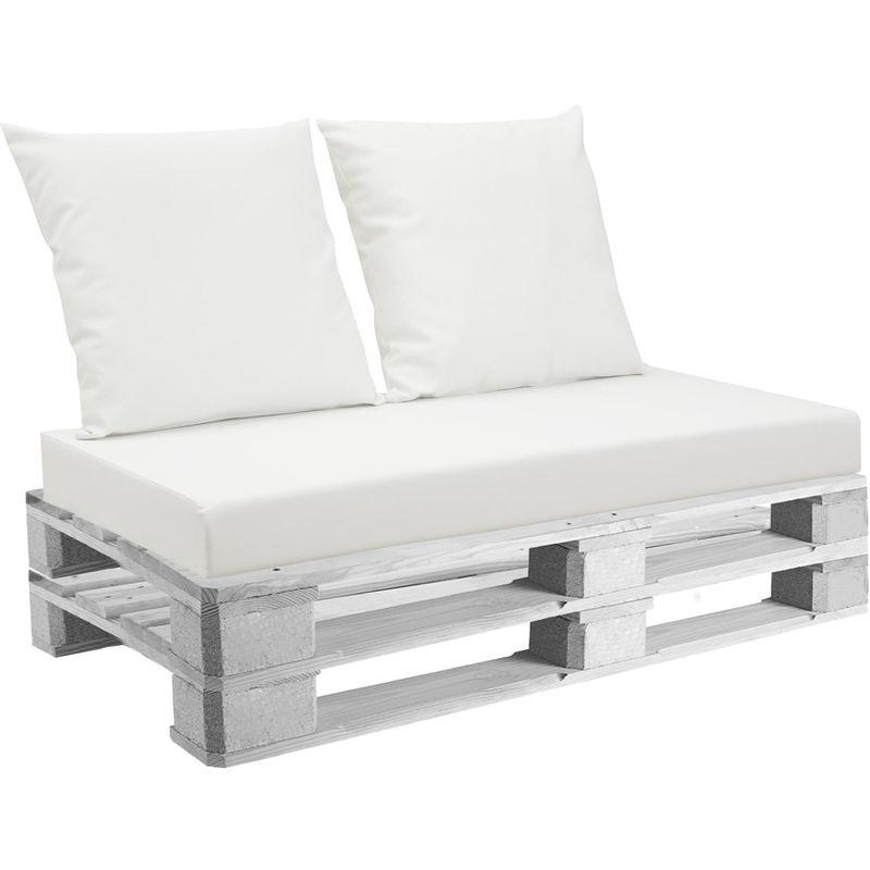 Cuscini Per Pallet 120x80cm Seduta E Schienale In Ecopelle Belem Bianco - Mariotti