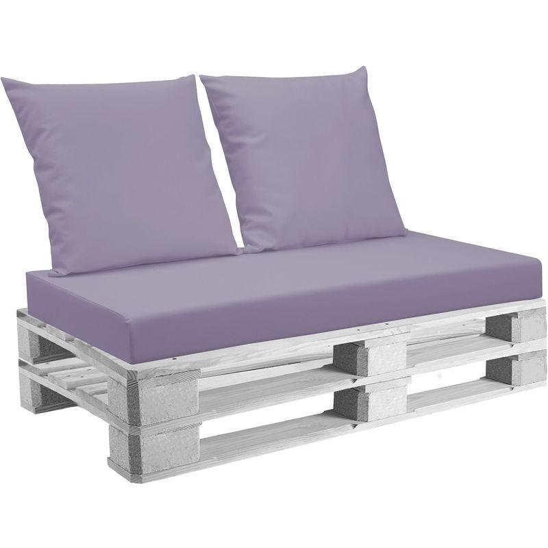 Cuscini Per Pallet 120x80cm Seduta E Schienale In Ecopelle Belem Lilla - Mariotti