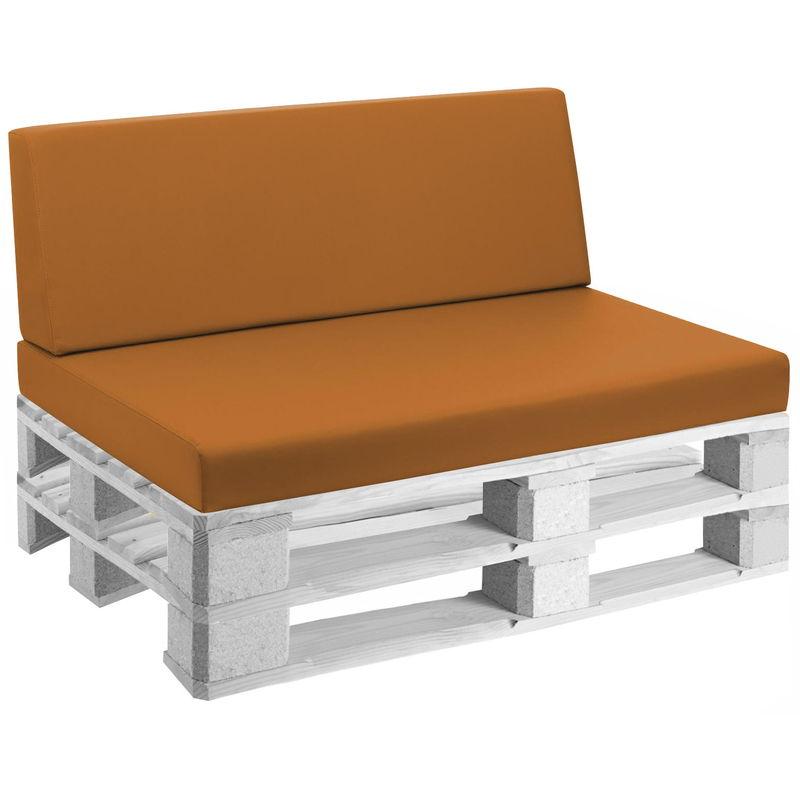 Cuscini Per Pallet 120x80cm Seduta E Schienale In Ecopelle Reforma Arancione - Mariotti