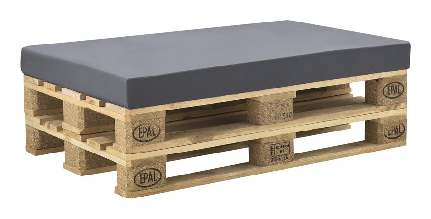 Cuscino per Mobili di Pallett con Fodera 120 x 80 x 10 cm Spugna con Rivestimento Uso Interno e Esterno Grigio scuro - [NEU.HAUS]