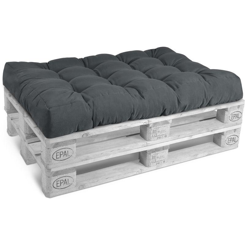 Cuscino seduta per bancali o ecopallets di legno Style Grigio grafite, 120x80x15 cm
