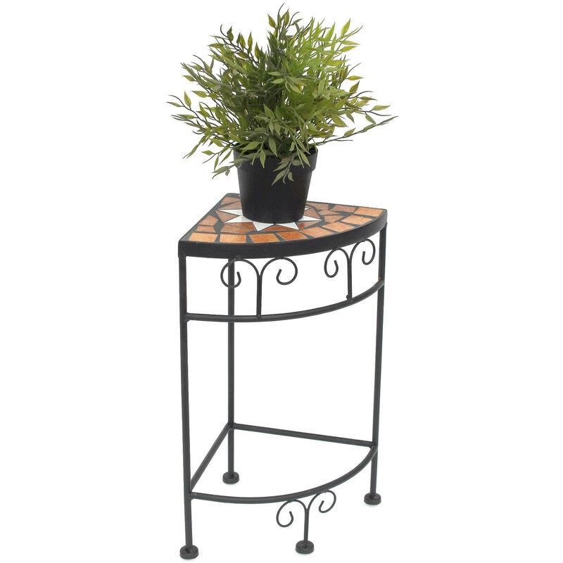 Sgabello per fiori scaffale angolare a mosaico 42 cm portafiori 12013 tavolino portapiante portaoggetti tavolo angolare a mosaico - Dandibo