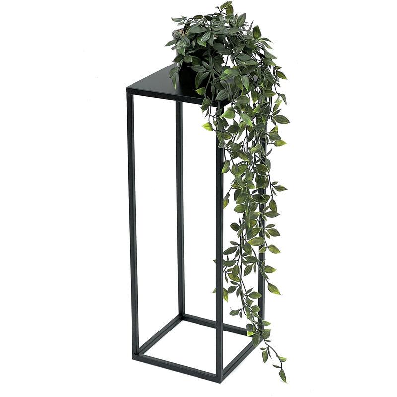Sgabello per fiori in metallo nero quadrato da 50 cm Tavolino per fiori 96315 s Colonna per fiori Sgabello moderno per piante - Dandibo