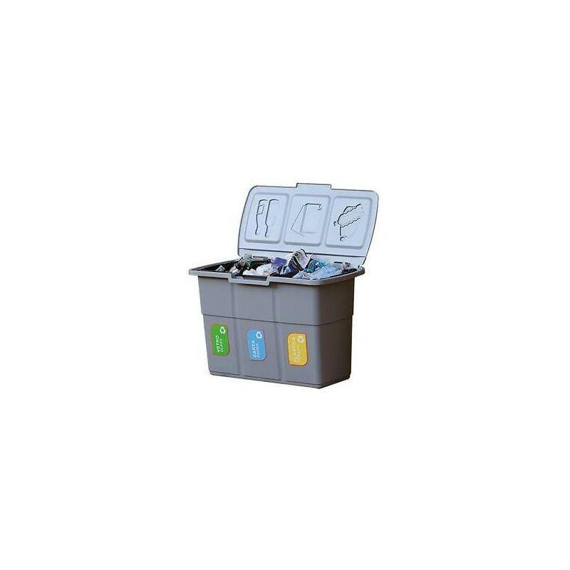 Pattumiera per la raccolta differenziata a 3 scomparti ecopat3