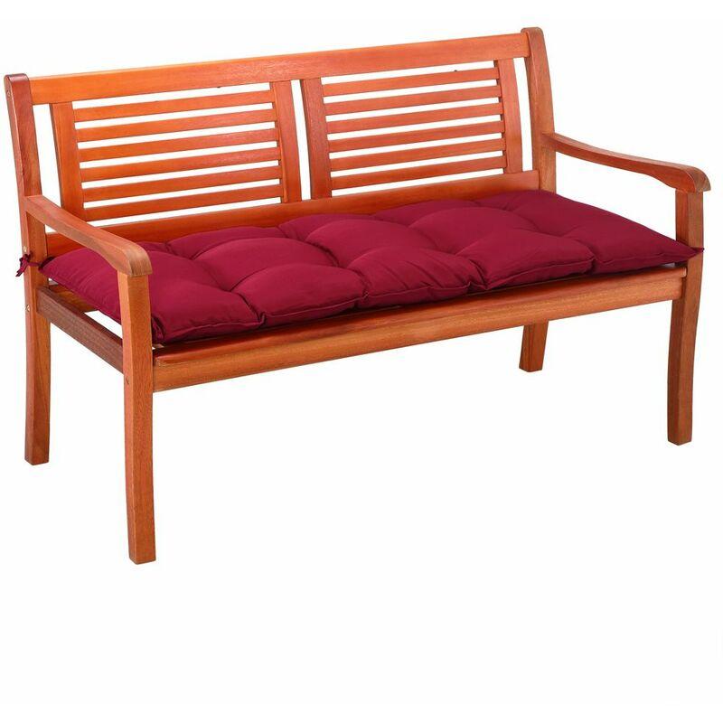 cuscino copripanca imbottito 110x45x8cm effetto viscosa interni esterni imbottitura panca Rosso - Detex