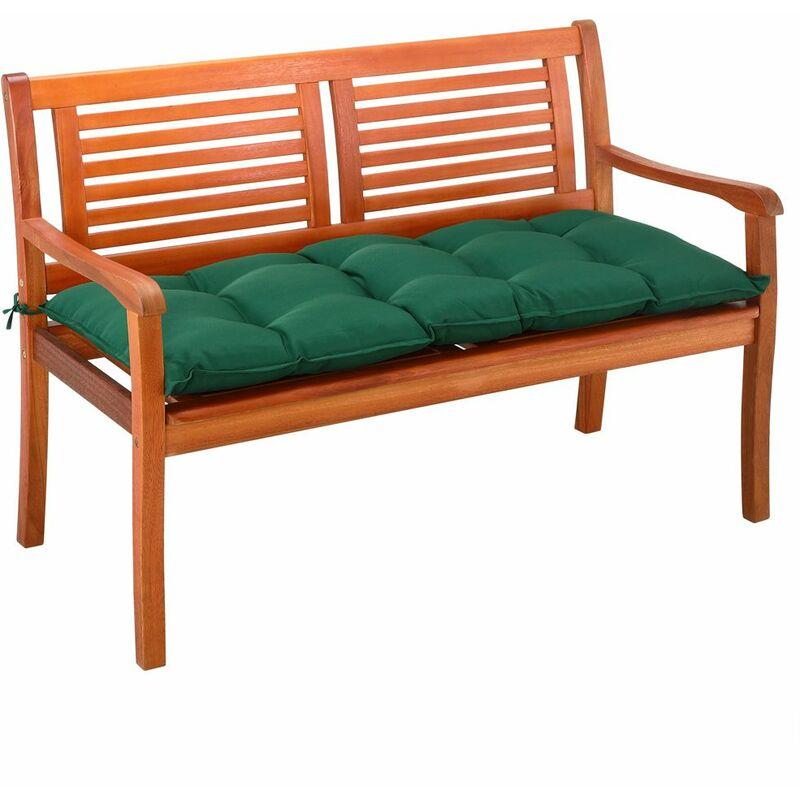 cuscino copripanca imbottito 110x45x8cm effetto viscosa interni esterni imbottitura panca Verde - Detex